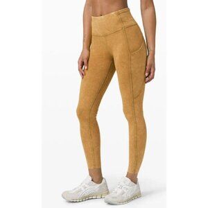 Lululemon Ice Wash Spice Brown High Rise Tight 25-Womens S Size 4